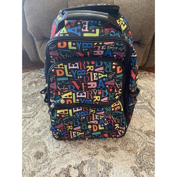 Vera Bradley FROM A TO VERA Rolling Backpack Carry On Luggage Suitcase - Picture 1 of 12
